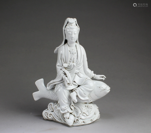 Chinese Blanc De Chine Guanyin Statue