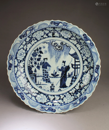 Chinese Blue & White Porcelain Charger