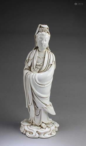 Chinese Blanc De Chine Guanyin Statue