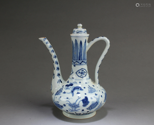 Chinese Blue & White Teapot