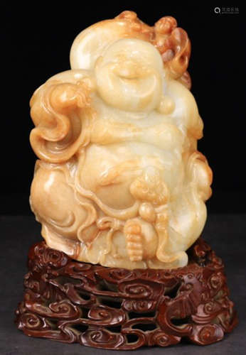 HETIAN JADE CARVED MAITREYA