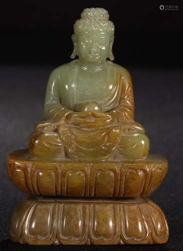 ANTIQUE JADE CARVED BUDDHA