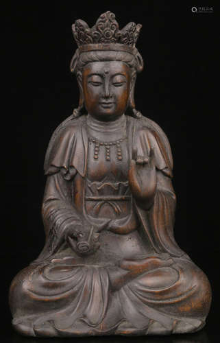 CHENXIANG WOOD CARVED GUANYIN BUDDHA