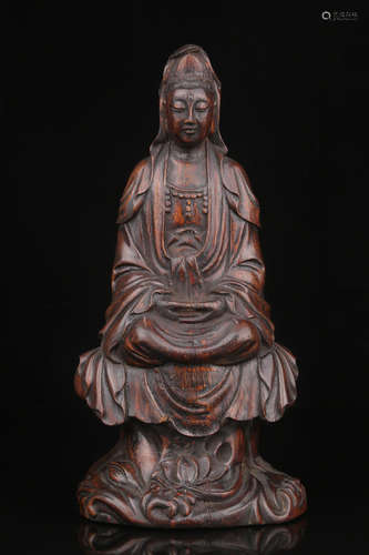 CHENXIANG WOOD CARVED GUANYIN BUDDHA