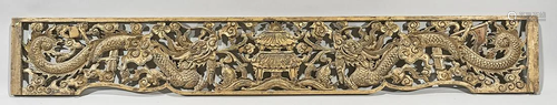 Chinese Carved Gilt Wood Panel