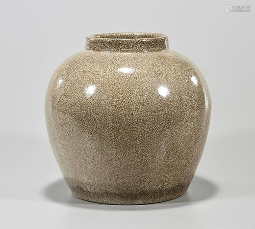 Chinese Green Crackle Glazed Porcelain Jar