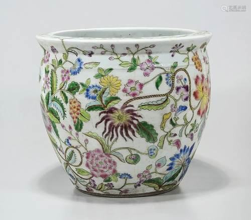 Chinese Enameled Porcelain Jardiniere