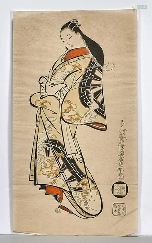 Two Antique Japanese Woodblock Prints