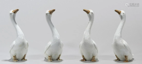 Two Pair Chinese Glazed Porcelain Ducks