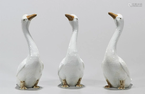 Group of Three Chinese Glazed Porcelain Ducks