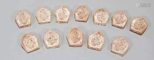 Group of Twelve Southeast Asian Miniature Pottery Roof