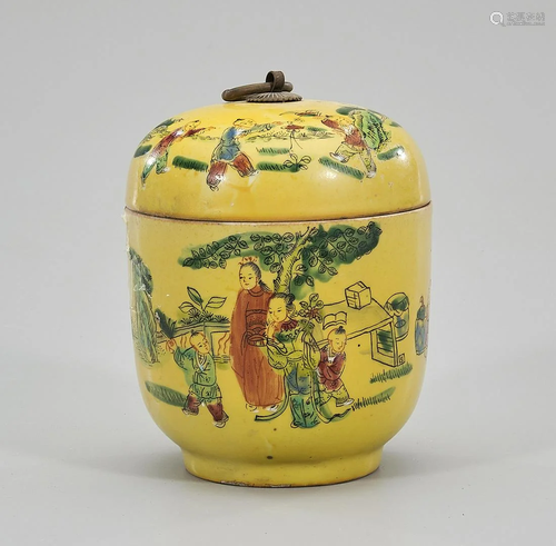 Chinese Enameled Porcelain Covered Jar