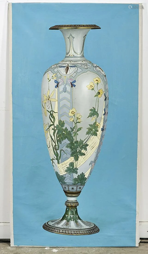 Oil on Canvas Painting of a Vase