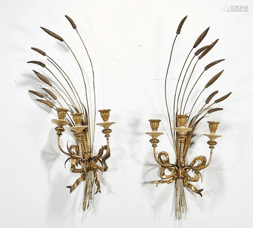 Pair Gilt Sconces