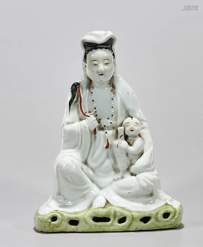 Chinese Glazed Porcelain Seated Guanyin