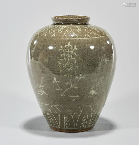 Korean Celadon Glazed Vase