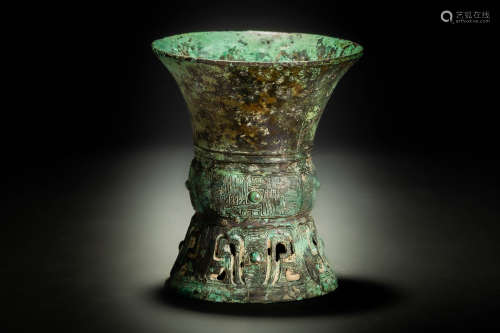 古代 中国 青銅尊式瓶