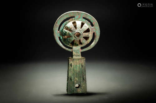 古代 中国 青銅 旗鈴 杖鈴