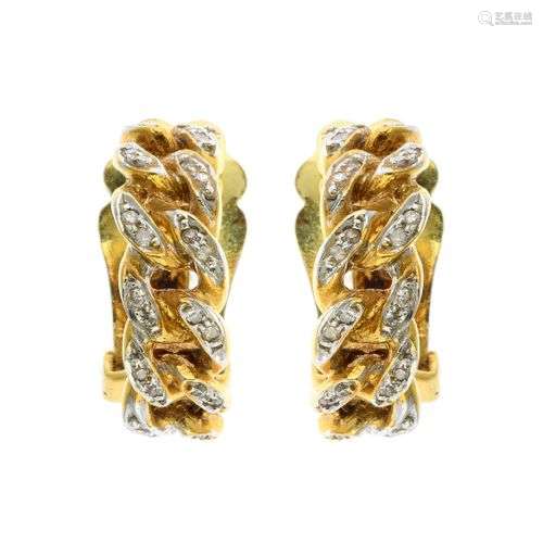 Paire de clips d’oreille en or figurant un motif m…