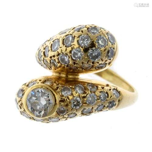 Bague serpent en or 14 Kt serti d’un brillant d’en…