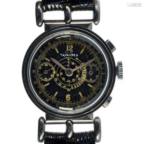 TAVANNES Vers 1940/1950 Beau chronographe bracelet…