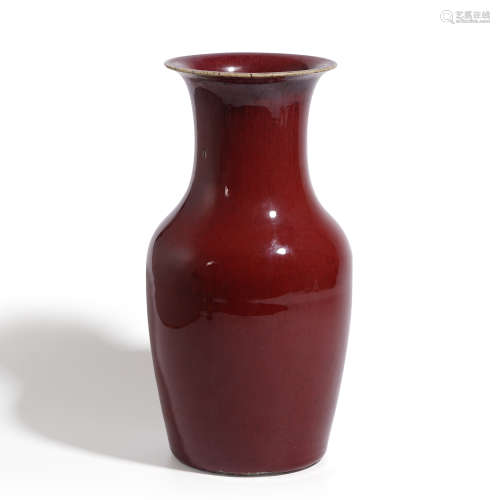 清中期 窑变红釉灯笼瓶