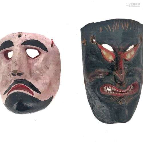 Ensemble de deux masques l’un présentant « El Diab…