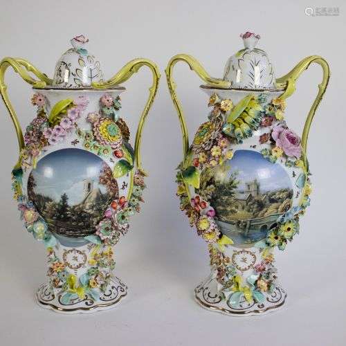 After Jacob Petit A Pair of porcelain vases