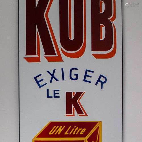Enamel advertising billboard 'KUB'