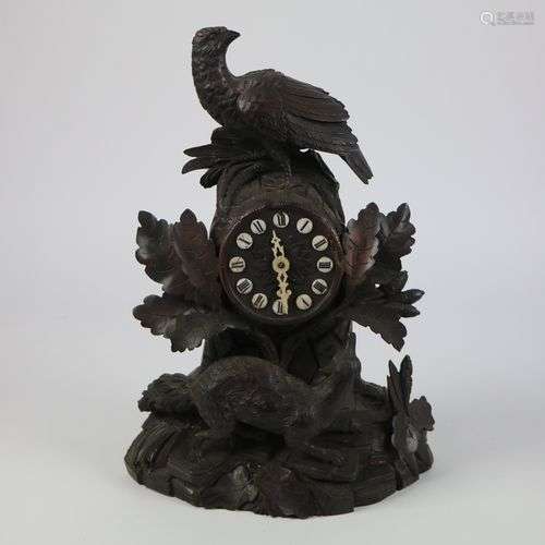 Wooden carved clock from the Black Forest