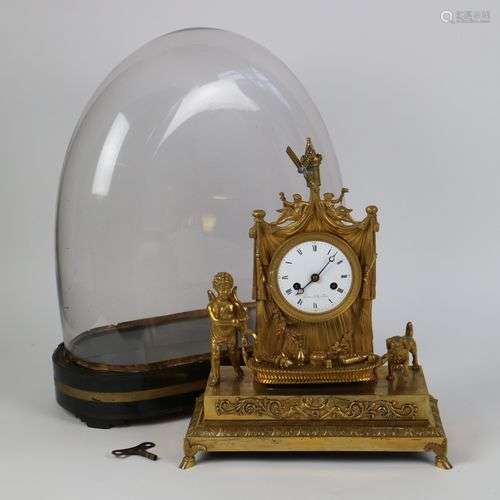 Fire gilded clock 'Gaston Jolly Paris'