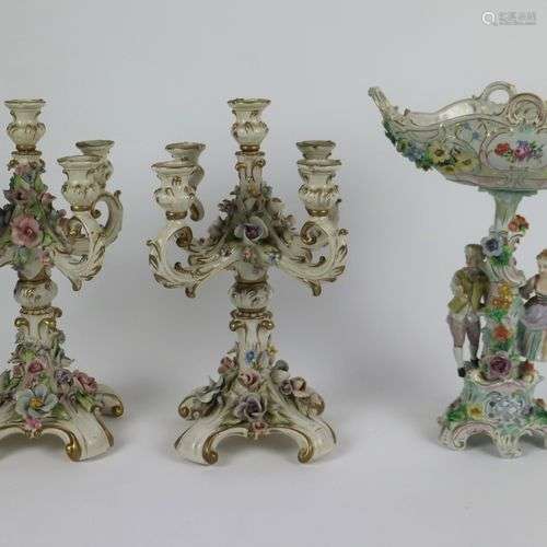 Lot Capodimonti and Dresden porcelain