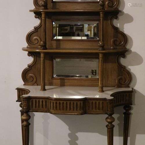 Antique furniture with marble and cut glass
