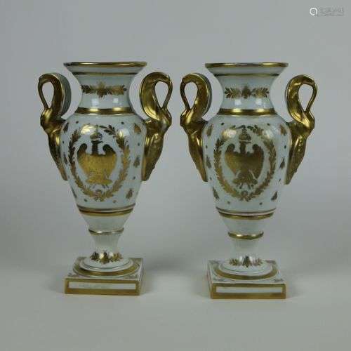 Pair of gilded vases Napoleon