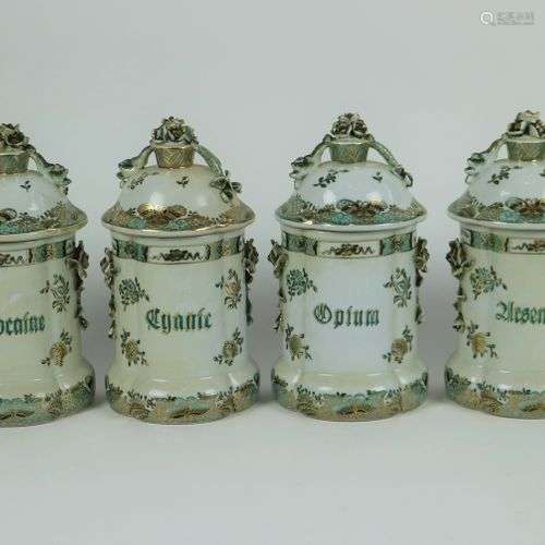 Lot of 6 pharmacy jars