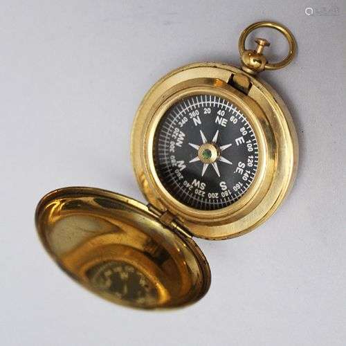 Pocket compass gilded bronze open mechanism 20th C…