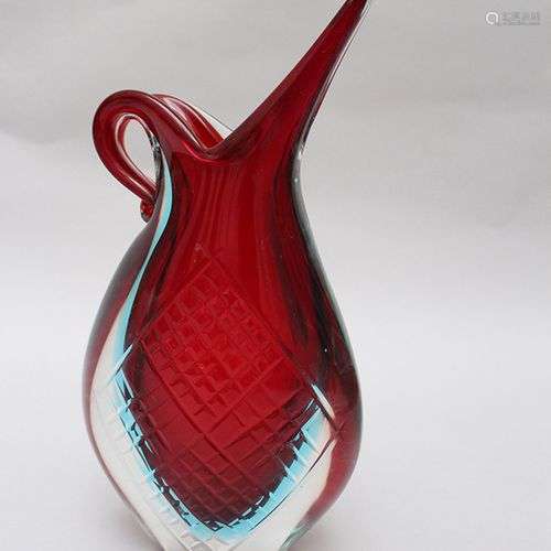 Art Deco glass vase , partly executed , pear forme…