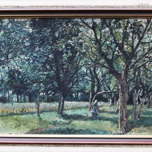 Unknown Artist , Landscape , oil on board , signed…