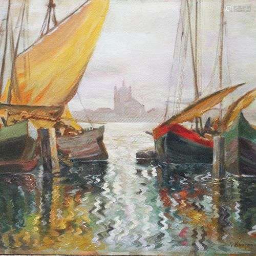 Villa Adolf Kaufmann ( 1848 1916), boats , oil on …