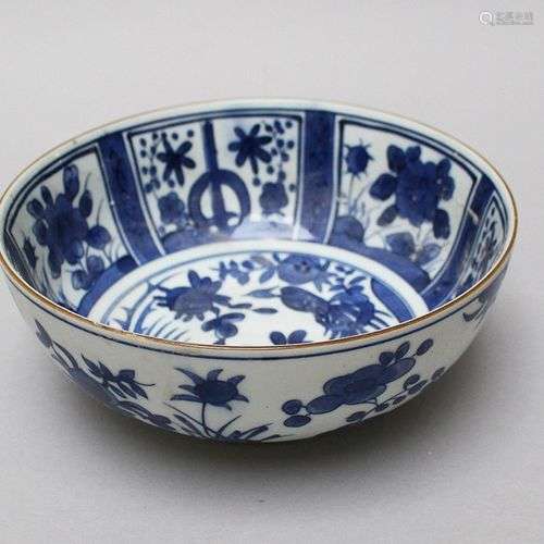 Chinese porcelain bowl , blue and white painted 18…