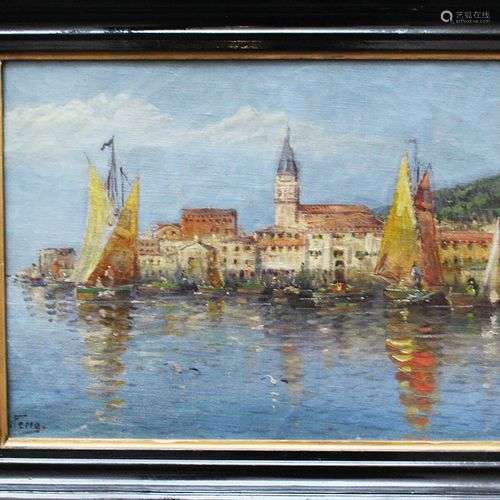 Artist around 1900, Piran , oil on canvas, signed …