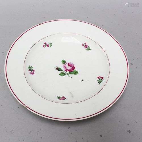 Vienna porcelain dish , painted with flowers , blu…