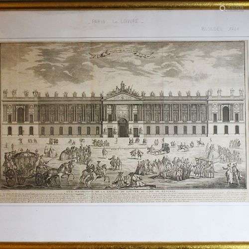 Facade Du Louvre , copper print by Blondel 1761 wi…