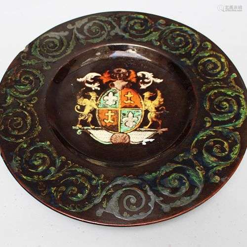 Ceramic dish painted , glazed, 18/19th Century 37 …