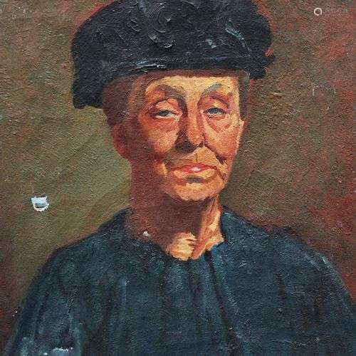 Flanagan dated 1925 portrait, oil on canvas. 51x41…