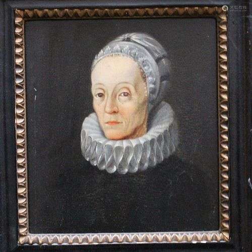 English school 17th Century, Portrait oil on wood …