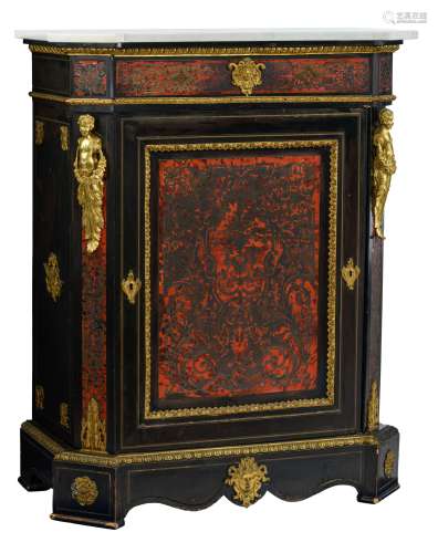 A Napoleon III 'meuble d'appui' in ebonised wood, with Boulle marquetry, gilt bronze mounts and a Ca