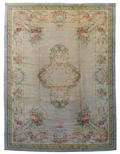 An Aubusson rug, floral decorated, wool, 302 x 397 cm