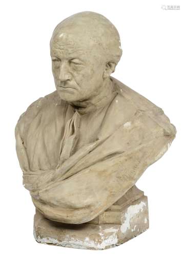 Lagae J., the bust of priest Guido Gezelle, patinated plaster, H 85 cm