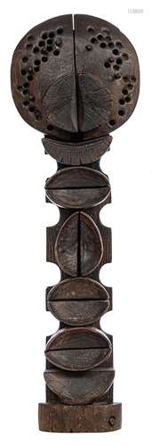 De Mayer J. (monogrammed), 'Totem', wood construction, H 96 cm, Is possibly subject of the SABAM leg